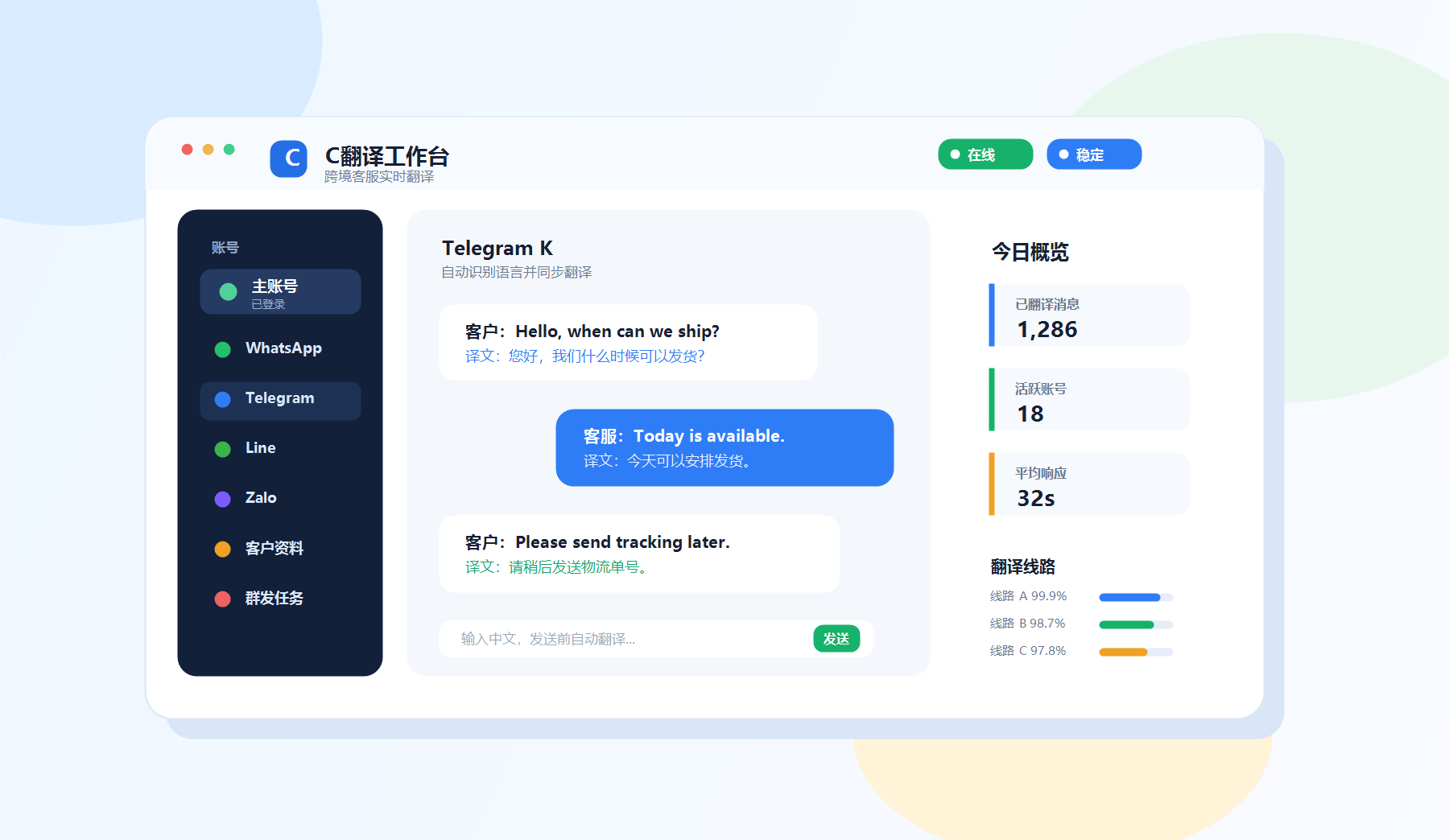 C翻译软件界面预览
